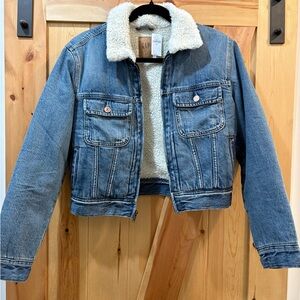 GAP Denim Jacket with Cream Sherpa Lining